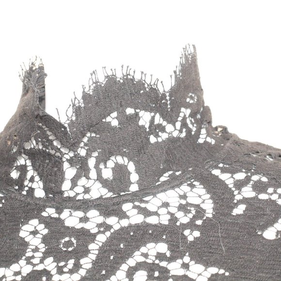Mid-length Black Lace DRESS BY ELLEN TRACY SIZE6 USED With High Neck Long Sleeve - Picture 4 of 11